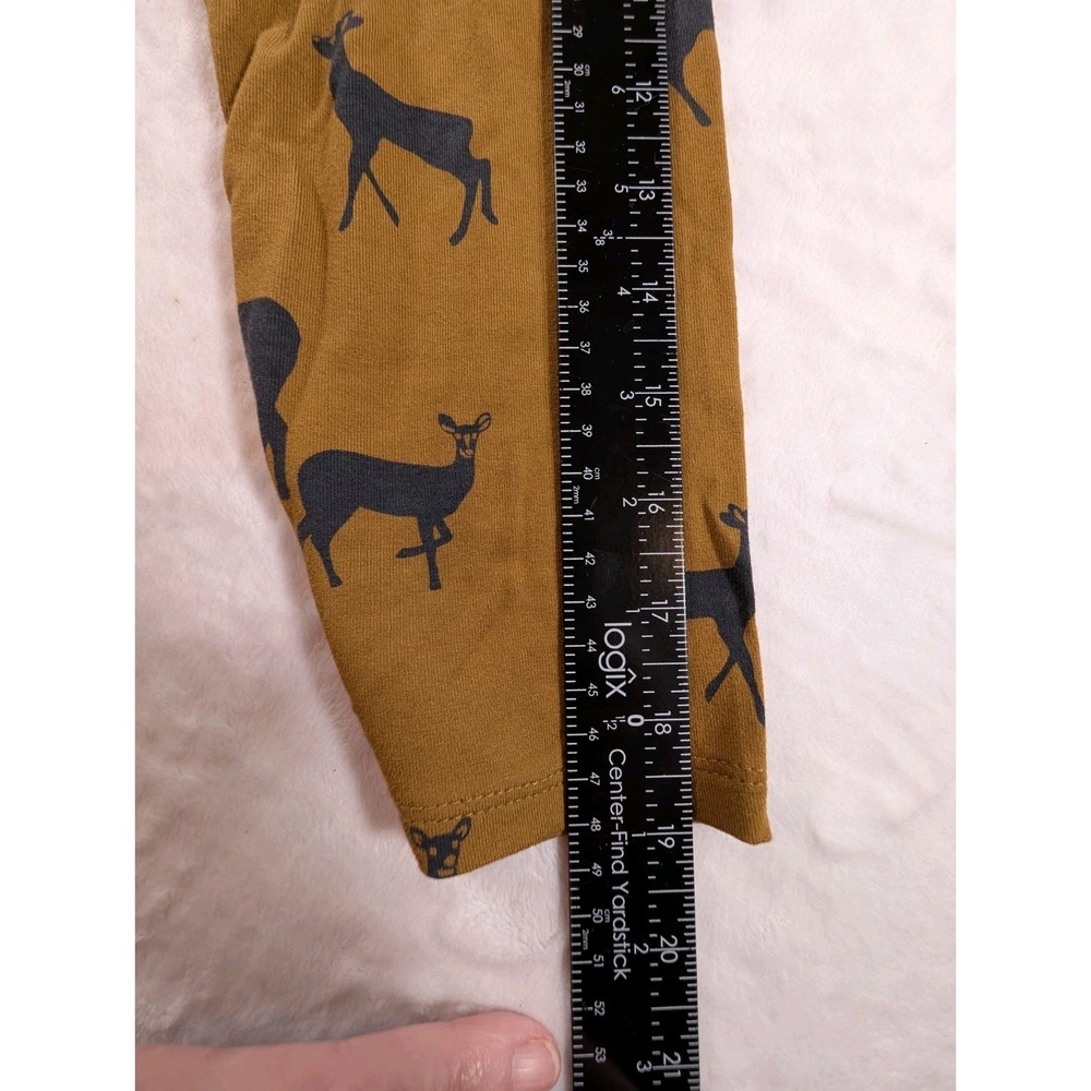 Boden Women's 10 Deer Print Dress Mustard Brown Navy Long Sleeve Fit & Flare - Picture 9 of 12